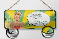 Blechschild Spruch I´m on the Gin & Tonic Diet 27x10cm Dekoration