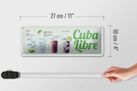 Blechschild Rezept Cuba Libre Cocktail Recipe 27x10cm Dekoration