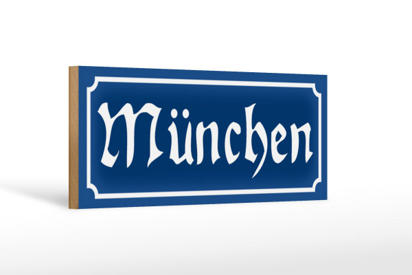 Holzschild München 27x10cm Bayern Isar Stadt