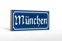 Holzschild München 27x10cm Bayern Isar Stadt