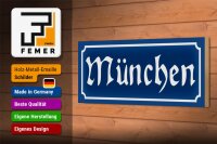Holzschild München 27x10cm Bayern Isar Stadt
