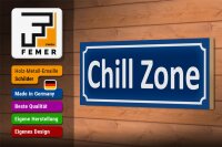 Holzschild Chill Zone 27x10cm Wellness Entspannen