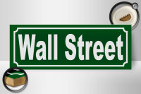 Holzschild Wall Street 27x10 m Straße New York Manhattan