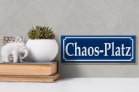 Holzschild Chaos Platz 27x10cm Unordnung zu Hause