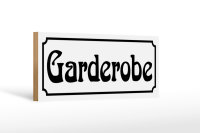Holzschild Garderobe 27x10cm Türschild Gäste...