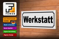 Holzschild Werkstatt 27x10cm Auto Mechaniker Handwerker