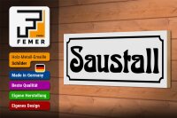 Holzschild Saustall 27x10cm Stall füt Schweine Sauerei