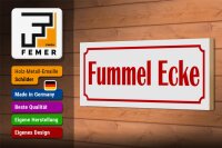 Holzschild Fummelecke 27x10cm Schlafzimmer Ecke
