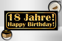 Holzschild Happy Birthday 27x10cm 18 Jahre Geburtstag