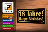 Holzschild Happy Birthday 27x10cm 18 Jahre Geburtstag