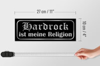 Holzschild Spruch 27x10cm Hardrock ist meine Religion