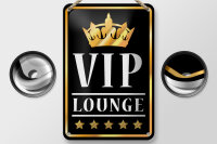 Blechschild Hinweis 12x18cm VIP Lounge Bar (s/w/g)