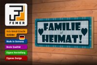 Holzschild Spruch 27x10cm Familie ist Heimat (blaues)
