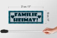 Holzschild Spruch 27x10cm Familie ist Heimat (blaues)