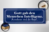 Holzschild Spruch 27x10cm Gott gab Menschen Intelligenz