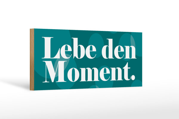 Holzschild Spruch 27x10cm Lebe den Moment