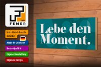 Holzschild Spruch 27x10cm Lebe den Moment