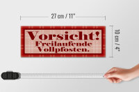 Holzschild Spruch 27x10cm Vorsicht Freilaufende Vollpfosten