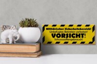 Holzschild 27x10cm Militärischer Sicherheitsbereich