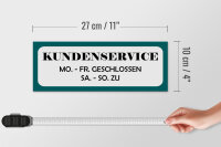 Holzschild Spruch 27x10cm Kundenservice MO-SA geschlossen
