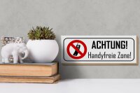 Holzschild Hinweis 27x10cm Achtung Handyfreie Zone