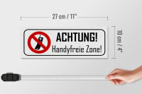 Holzschild Hinweis 27x10cm Achtung Handyfreie Zone