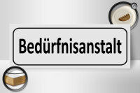 Holzschild Hinweis 27x10cm Bedürfnisanstalt weißes