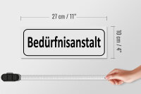 Holzschild Hinweis 27x10cm Bedürfnisanstalt weißes