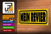 Holzschild Spruch 27x10cm Mein Revier