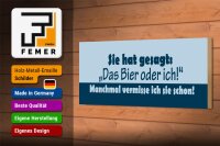 Holzschild Spruch 27x10cm Sie hat gesagt Das Bier oder ich
