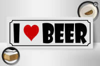 Holzschild Bier Spruch 27x10cm I Love Beer