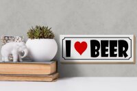 Holzschild Bier Spruch 27x10cm I Love Beer