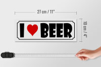 Holzschild Bier Spruch 27x10cm I Love Beer