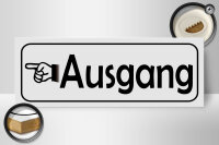 Holzschild Ausgang links 27x10cm Exit Wegweiser in weis