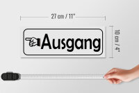 Holzschild Ausgang links 27x10cm Exit Wegweiser in weis