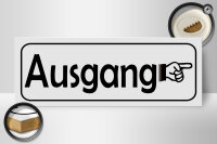 Holzschild Ausgang rechts 27x10cm Exit Wegweiser in weis