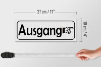 Holzschild Ausgang rechts 27x10cm Exit Wegweiser in weis