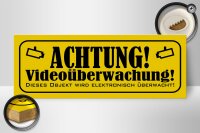 Holzschild Hinweis 27x10cm Achtung Videoüberwachung