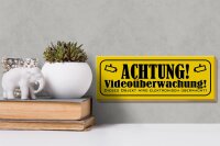 Holzschild Hinweis 27x10cm Achtung Videoüberwachung