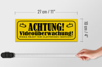 Holzschild Hinweis 27x10cm Achtung Videoüberwachung