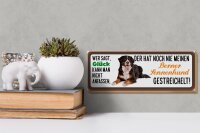 Holzschild Tier Spruch 27x10cm Berner Sennenhund gestreichelt