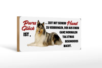 Holzschild Tier Spruch 27x10cm pures Glück ist Hund