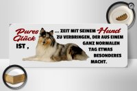 Holzschild Tier Spruch 27x10cm pures Glück ist Hund