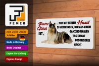 Holzschild Tier Spruch 27x10cm pures Glück ist Hund