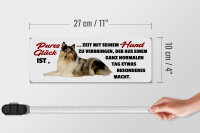 Holzschild Tier Spruch 27x10cm pures Glück ist Hund