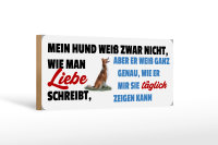 Holzschild Tier Spruch 27x10cm Hund zeigt täglich seine Liebe