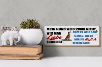 Holzschild Tier Spruch 27x10cm Hund zeigt täglich seine Liebe