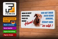 Holzschild Tier Spruch 27x10cm Hund schaut aber so süß
