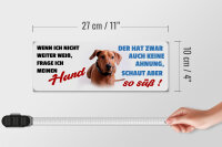 Holzschild Tier Spruch 27x10cm Hund schaut aber so süß