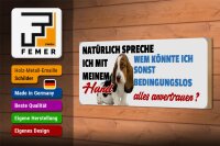 Holzschild Tier Spruch 27x10cm Hund alles anvertrauen